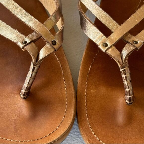 Olukai U’i Ko’o Gold Leather Sandals Women’s Sz 9 - Picture 9 of 10